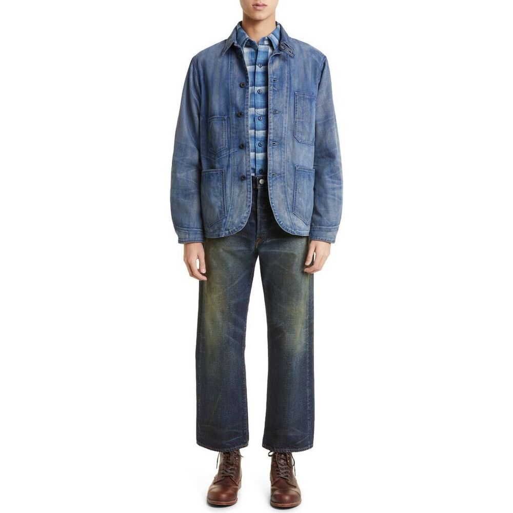 Vintage RRL Ralph Lauren Japanese Selvedge Slim Fit Blue Denim Jean Sz 34.